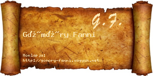 Gömöry Fanni névjegykártya